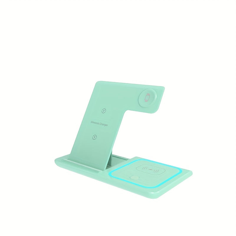 3 In 1 Fast Charging Station, Folding Wireless Charger Stand For 14,13,12,11/Pro/Max/Mini/Plus, X, XR, XS/Max, SE, 8/Plus, For IWatch 1-8, For Airpods 3/2/Pro