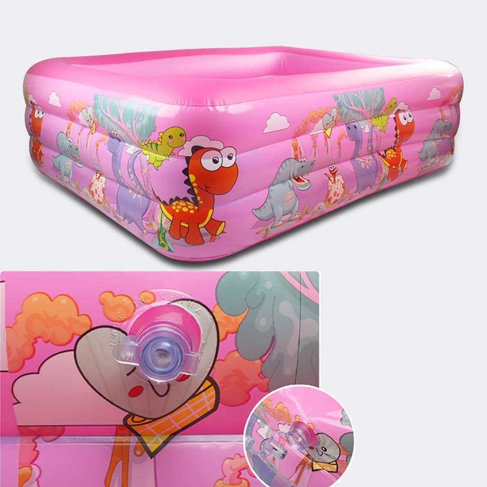 YB&GQ Home Use Family LounPool for Adults & Children,Cartoon Pattern Kiddie Pool Bathtub for Summer Water Party,LarOutdoor Inflatable Swimming Pool Pink 150x105x50cm(59x41x20inch)