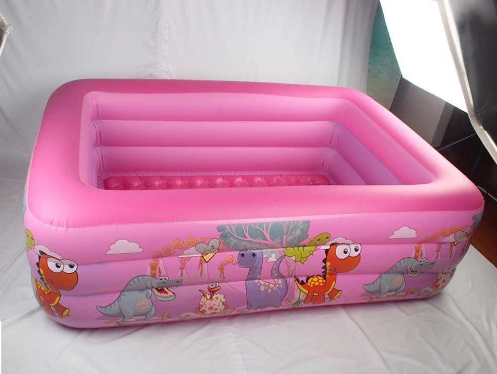 YB&GQ Home Use Family LounPool for Adults & Children,Cartoon Pattern Kiddie Pool Bathtub for Summer Water Party,LarOutdoor Inflatable Swimming Pool Pink 150x105x50cm(59x41x20inch)