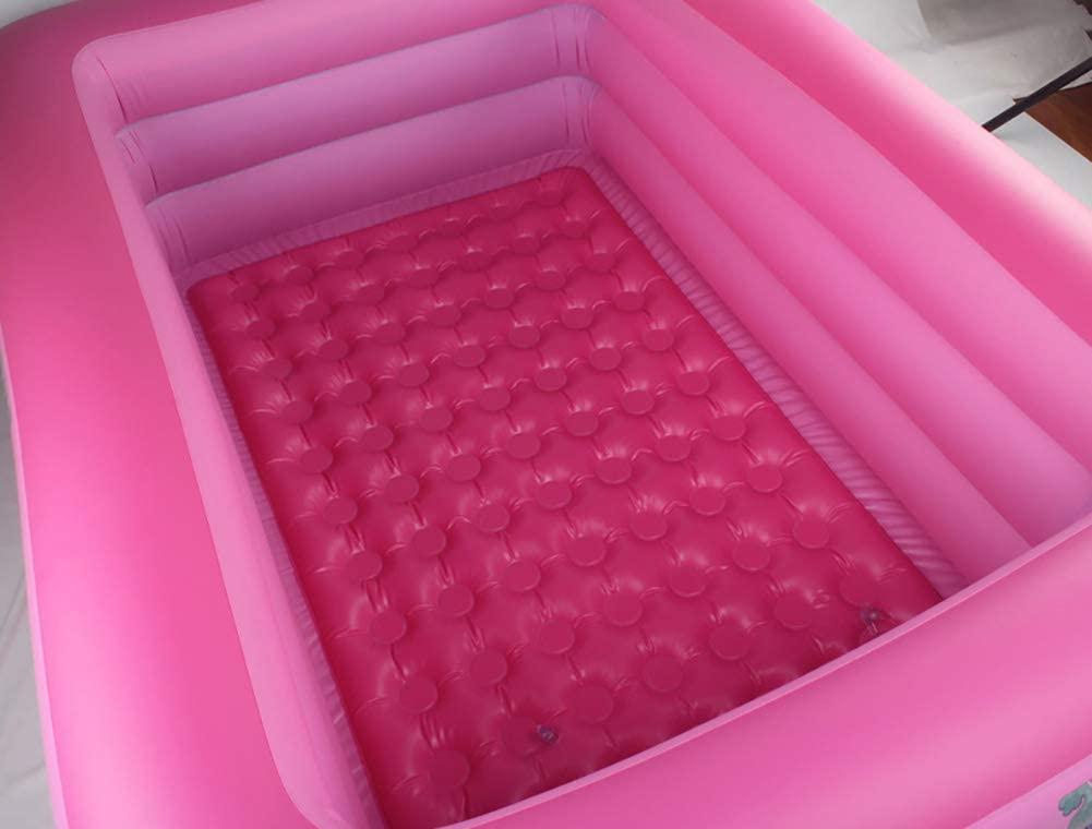 YB&GQ Home Use Family LounPool for Adults & Children,Cartoon Pattern Kiddie Pool Bathtub for Summer Water Party,LarOutdoor Inflatable Swimming Pool Pink 150x105x50cm(59x41x20inch)