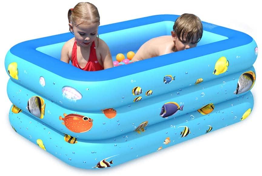 WI Inflatable Swimming Pools Kids Pool Bathing Tub for Outdoor Indoor Swimming Pool