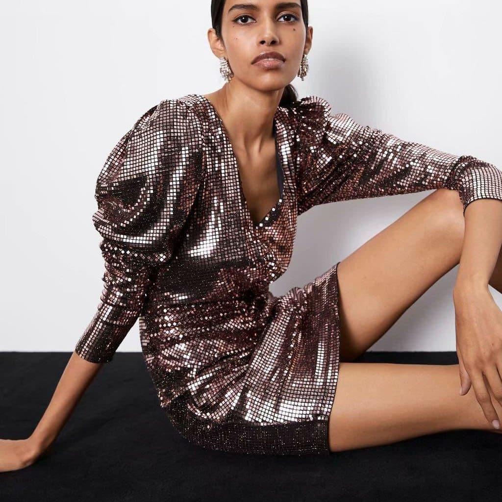 women's sequin glitter party dress