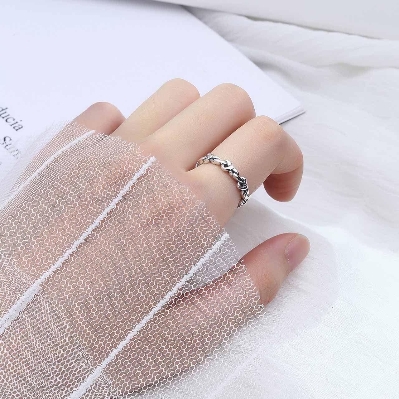vintage twisted vine 925 sterling silver adjustable ring