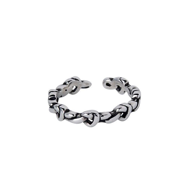 vintage twisted vine 925 sterling silver adjustable ring