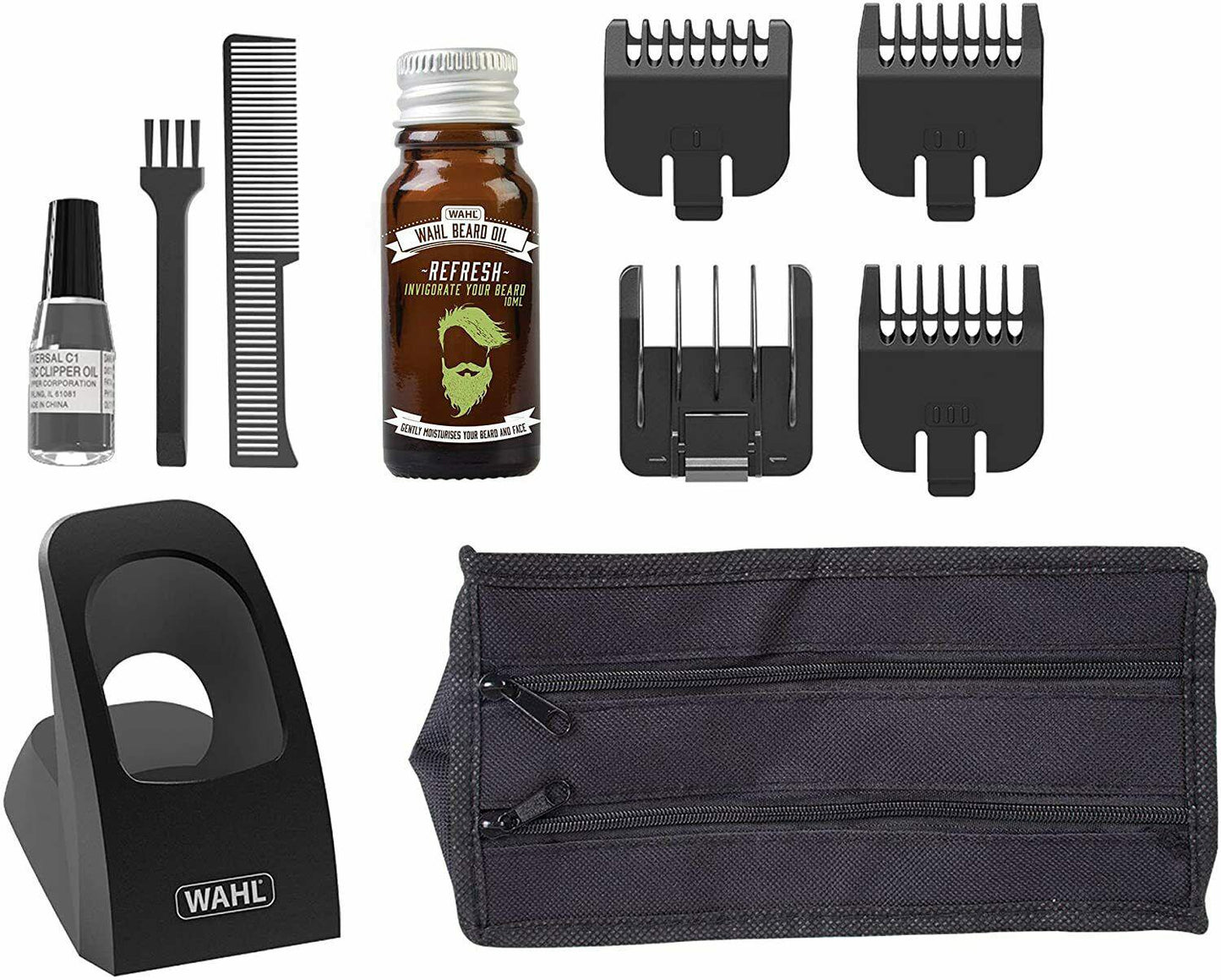 Wahl Kit Trimmer Beard With Oil Beard Use Of 180 Minute 4 Combs