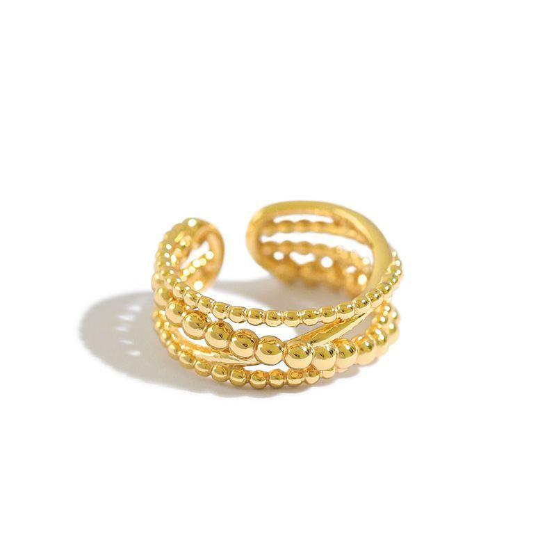 wide beads cross 925 sterling silver adjustable ring