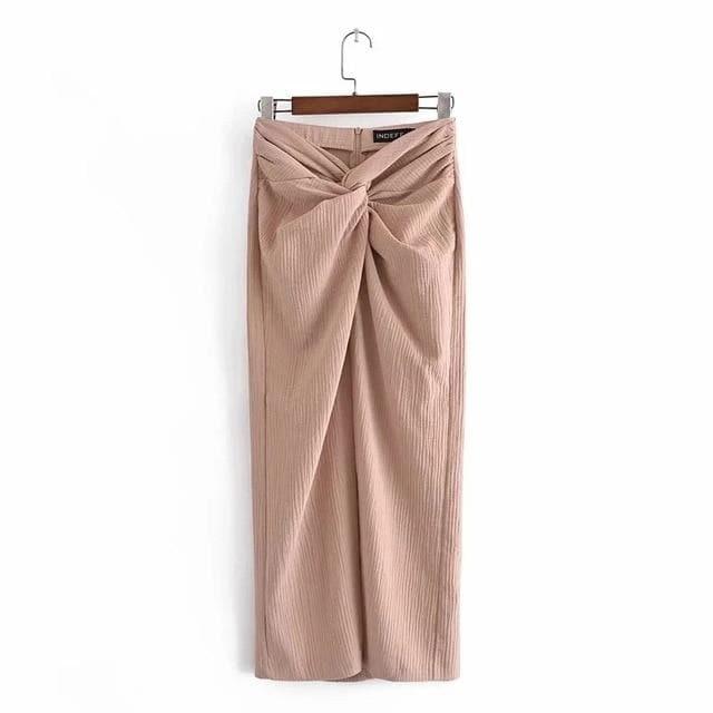 vintage textured knot summer skirt