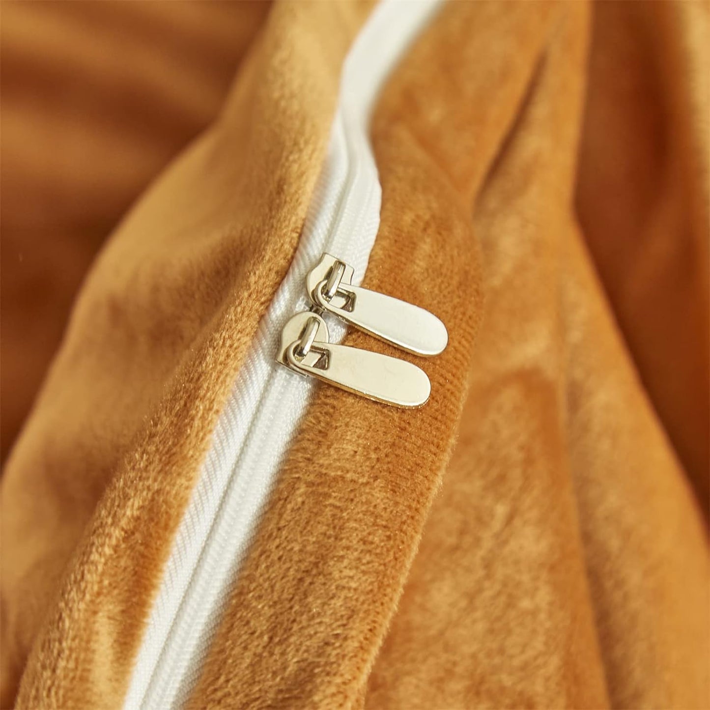 Wellboo Pumpkin Velvet Duvet Cover King Size Women Men Burnt Orange Fluffy Bedding Cover Modern Solid Light Caramel Flannel Quilt Covers Plain Cinnamon Micromink Sherpa Fuzzy Comforter Covers Plush