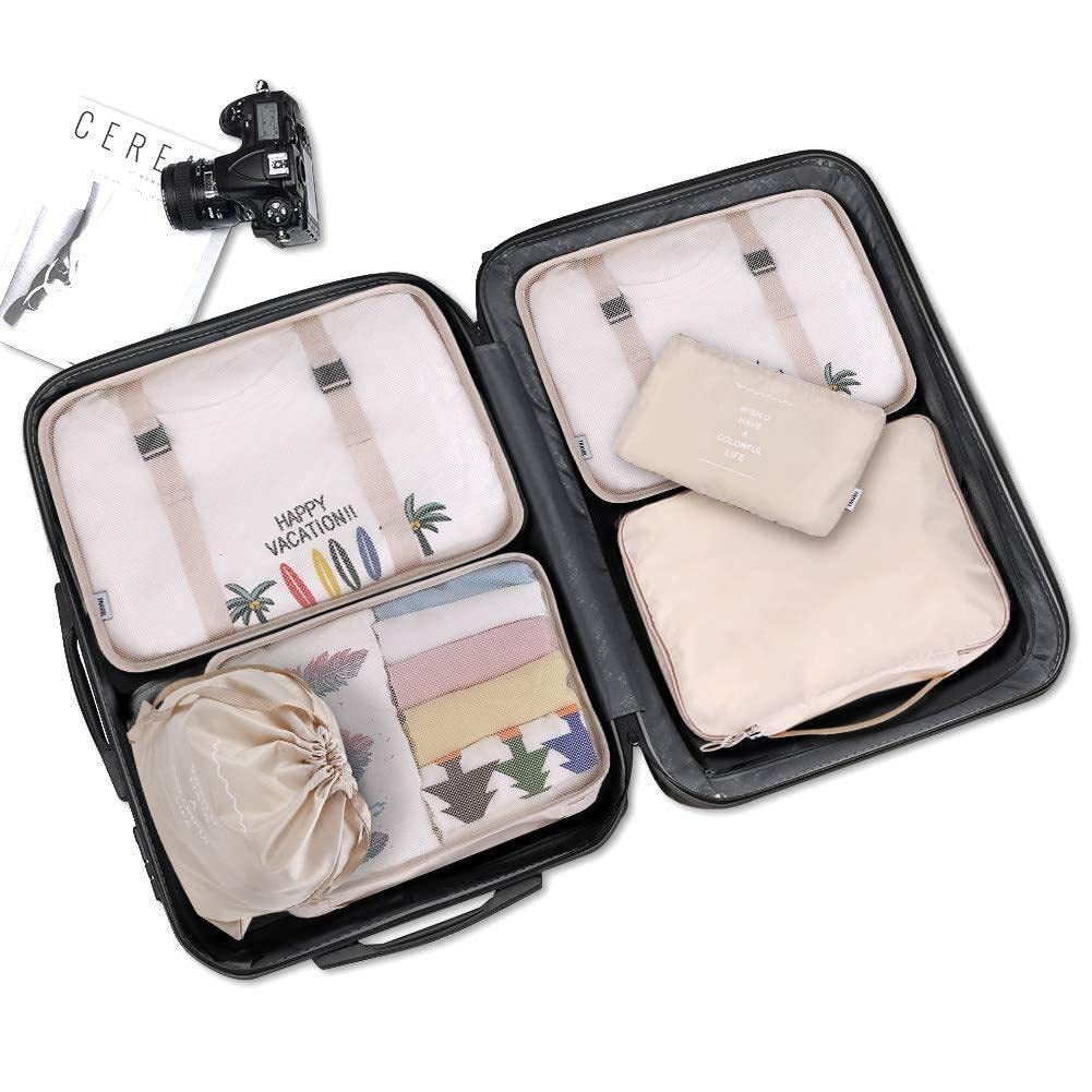 9 Set PacCubes, Lightweight Travel LuggaOrganizer With Shoe Bag, Toiletry Bag & Laundry Bag