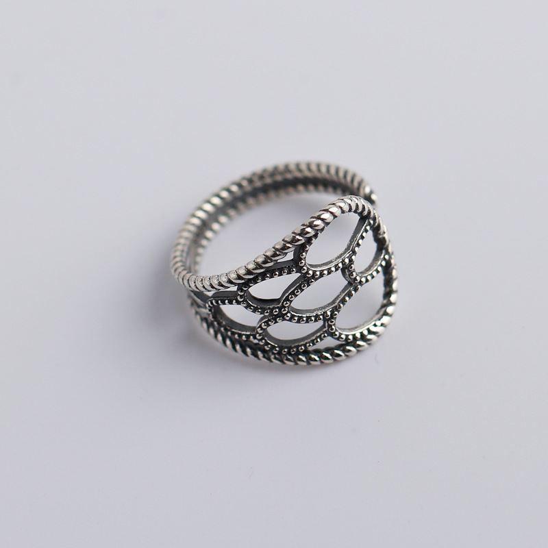 vintage hollow u shape 925 sterling silver adjustable ring