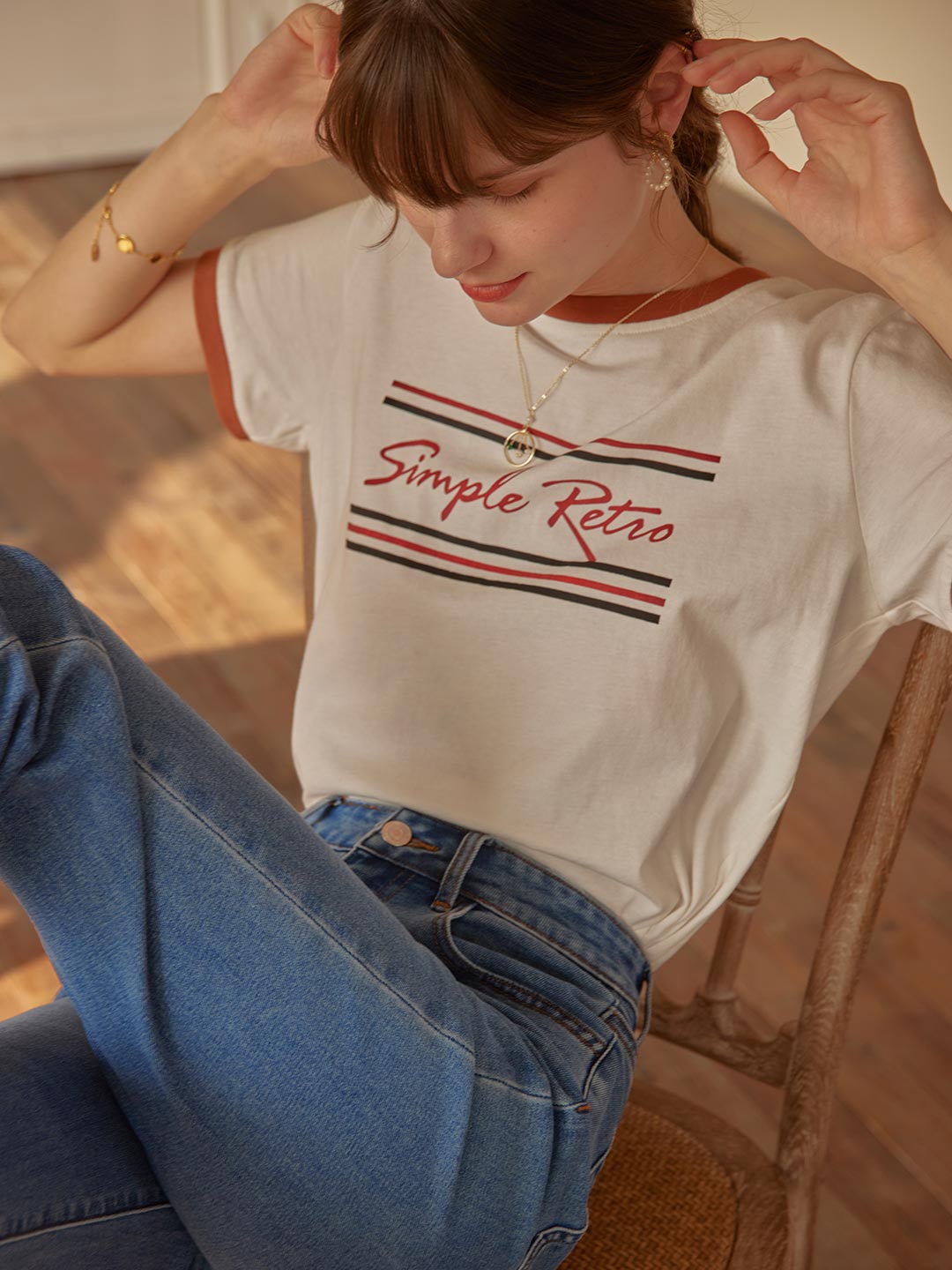 【Final Sale】Maya Logo Printed Vintage T-Shirt