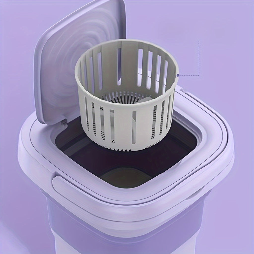 8L Foldable Mini Washing Machine: Fully Automatic Portable & Compact For Baby & Toddler Clothes, Underwear, Panties & Socks!