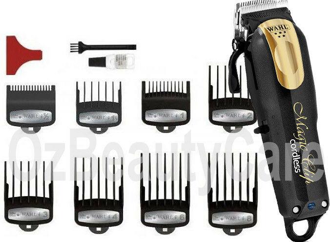 Wahl 5 Star Magic Clip Black/Gold Cordless Clipper+Finale Shaver Lithium Ion+Bag