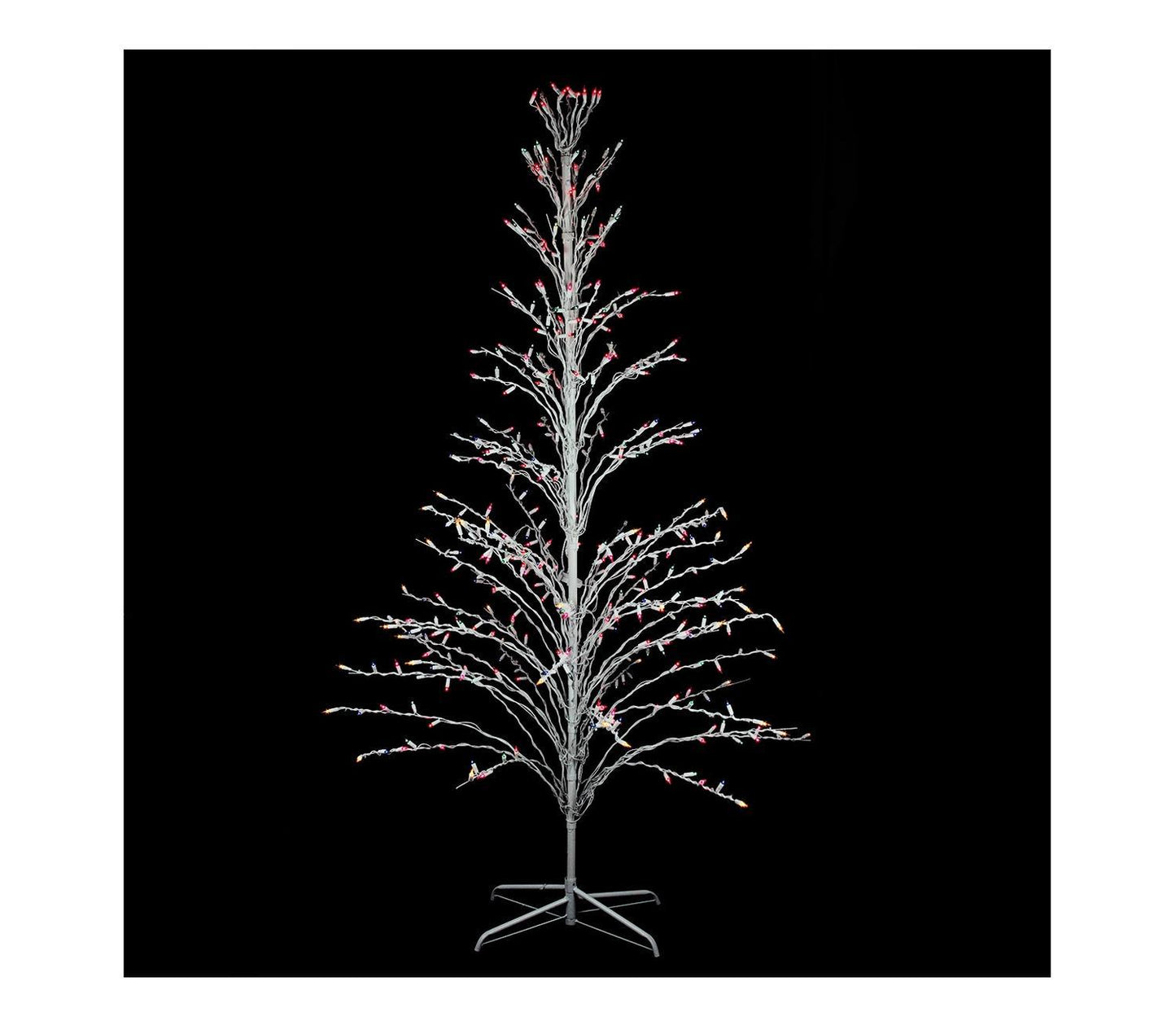 6' White Lighted Christmas Cascade Twig Tree Outdoor Yard Art Decoration - Multi Lights