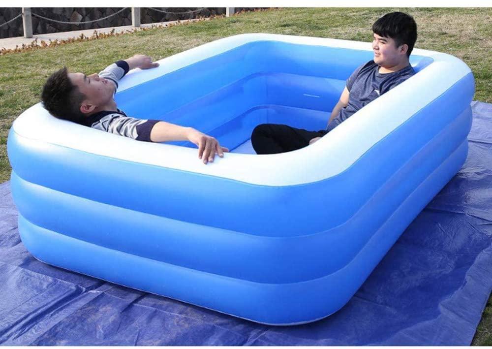 Zakjj Pools for Kids and Adults Pool Full-Sized Kiddie for Summer Water Party, Baby Pool, Family Swimming Outdoor, Garden, Backyard, Ages 5+,M(71''x56''x24'')