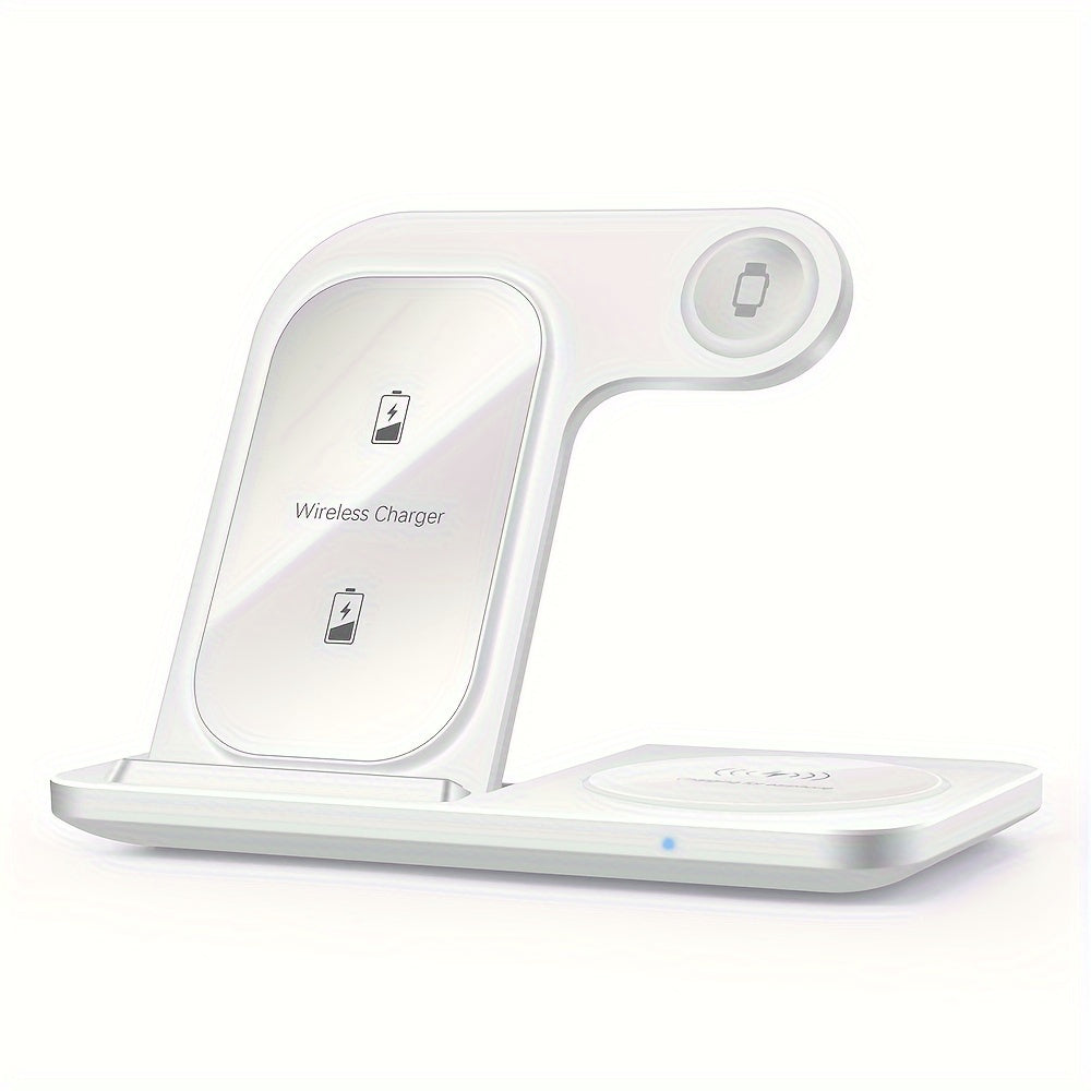 Wireless Charging Station For Multiple Devices Foldable 3 In 1 Fast Charger Station Stand Dock For IWatch Series 8, 7, 6, SE, 5, 4, 3, 2, Airpods Pro 3, 2, 14Pro, 14, 13, Pro Max, 13 ,12, 11 Pro, X ,Max ,XS, XR, 8