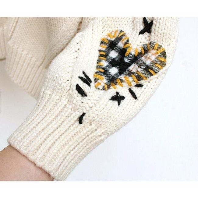 winter embroidery cardigan