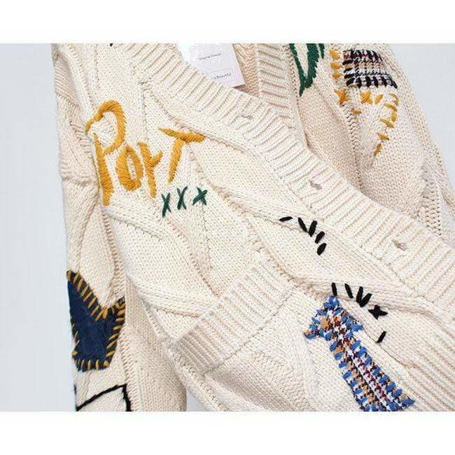 winter embroidery cardigan