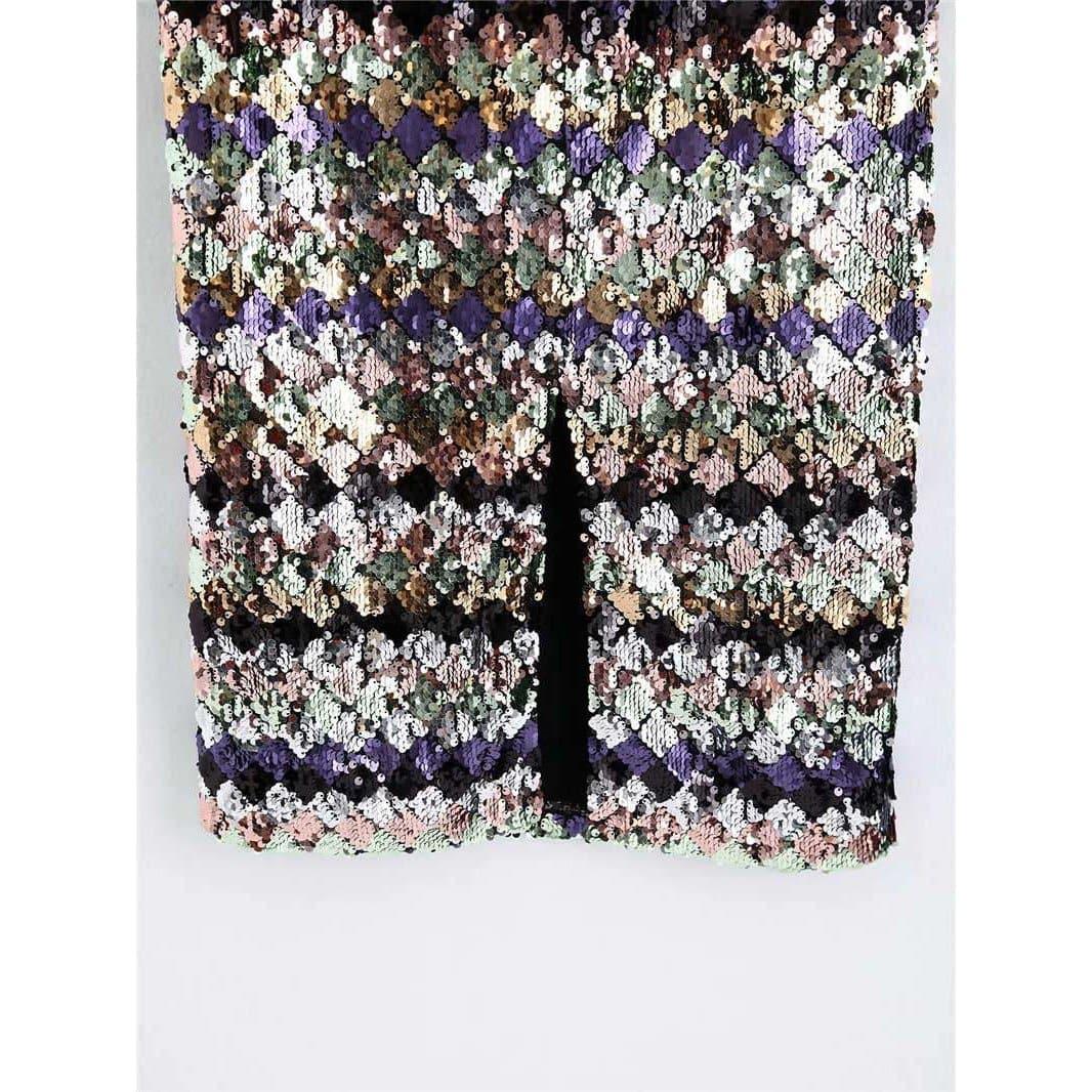 vintage sequin midi skirt