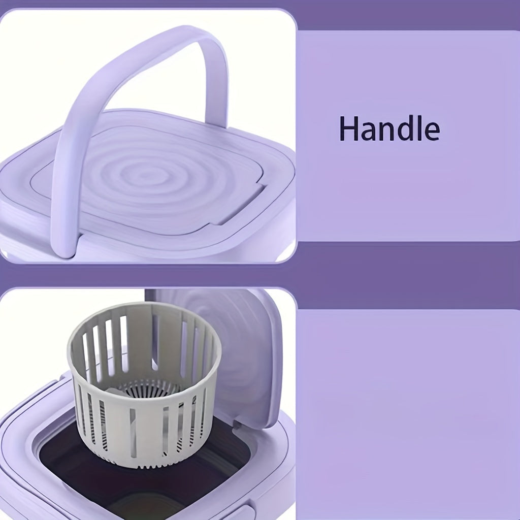 8L Foldable Mini Washing Machine: Fully Automatic Portable & Compact For Baby & Toddler Clothes, Underwear, Panties & Socks!
