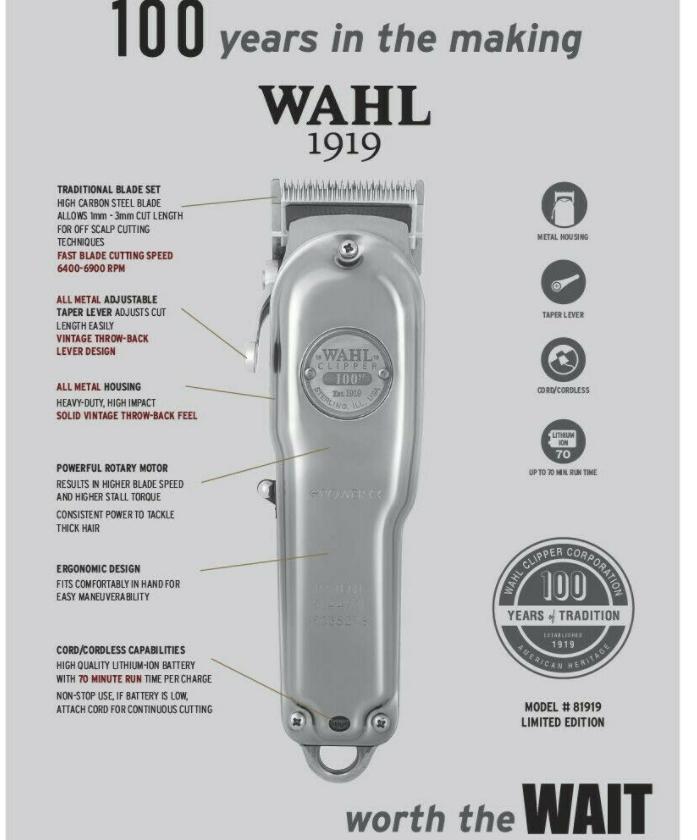 XMAS SALE!!!! Wahl 100 Year Anniversary Limited Edition 1919 Clipper Set Silver
