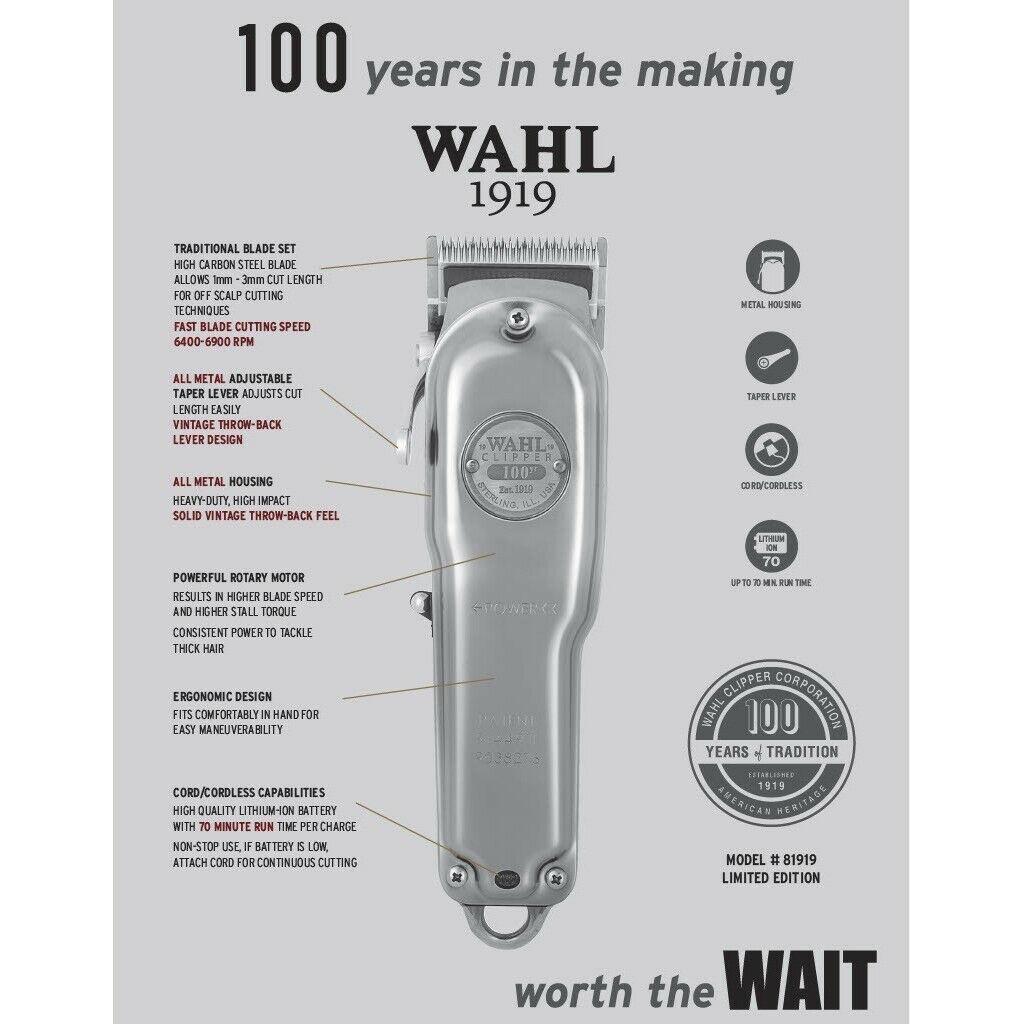Wahl 100 Year Anniversary Limited Edition 1919 Clipper Set #81919 DHL EXPRESS
