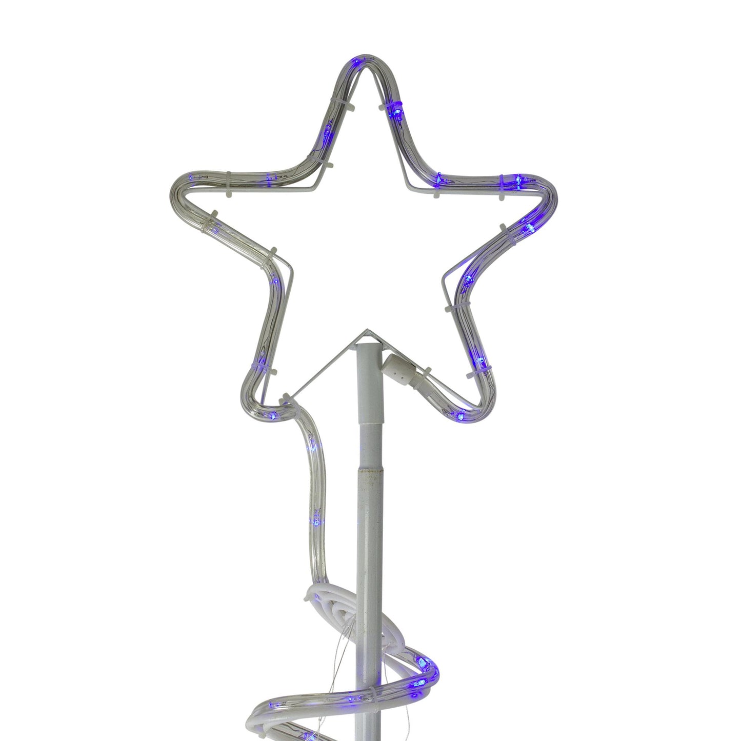 7? Blue Spiral Rope Light Tree with Star Tree Topper Christmas Yard Decor