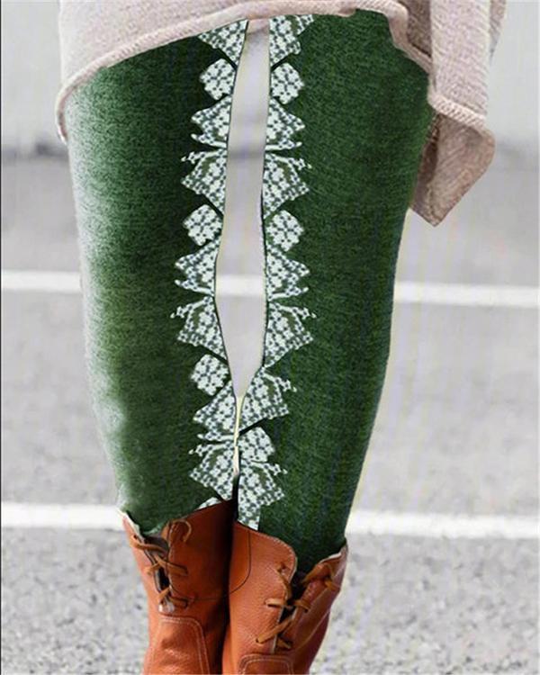 women vintage print leggings casual boho pants