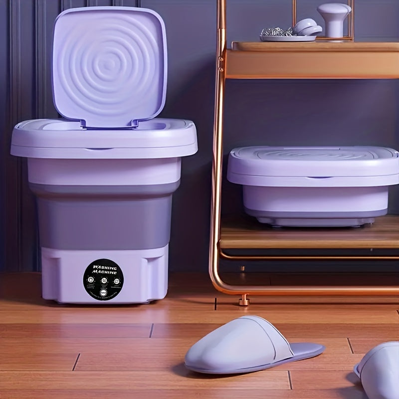 8L Foldable Mini Washing Machine: Fully Automatic Portable & Compact For Baby & Toddler Clothes, Underwear, Panties & Socks!