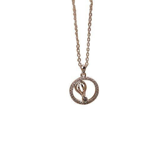 women hot air balloon cz circle 925 sterling silver necklace