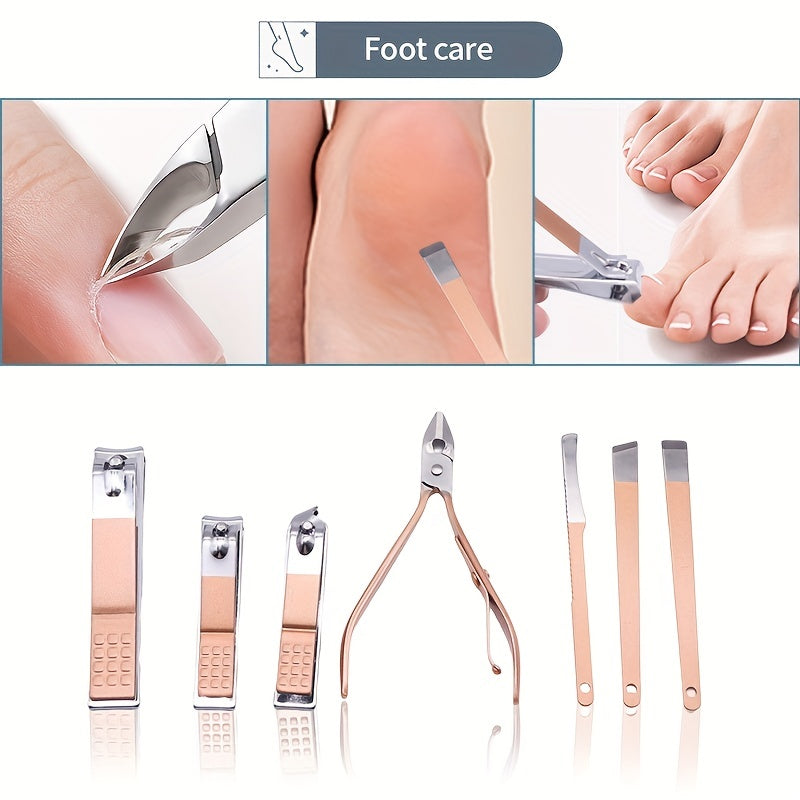 7/10/12/15/18 In 1 Professional Steel Nail Clipper Pedicure& Manicure Set - All Purpose Set For Nails Daily And Salon !