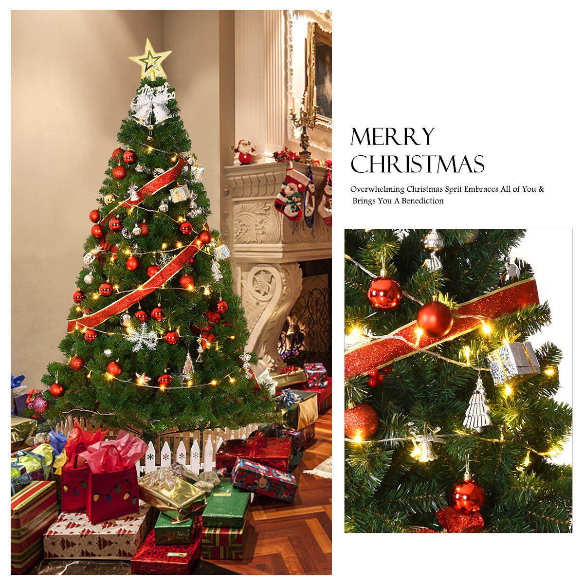 7.5 FT Artificial Christmas Tree, 1300 Tips Full Tree with Christmas Tree Stand