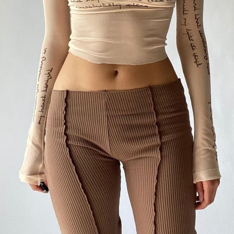 vintage hippe low waist flare trousers