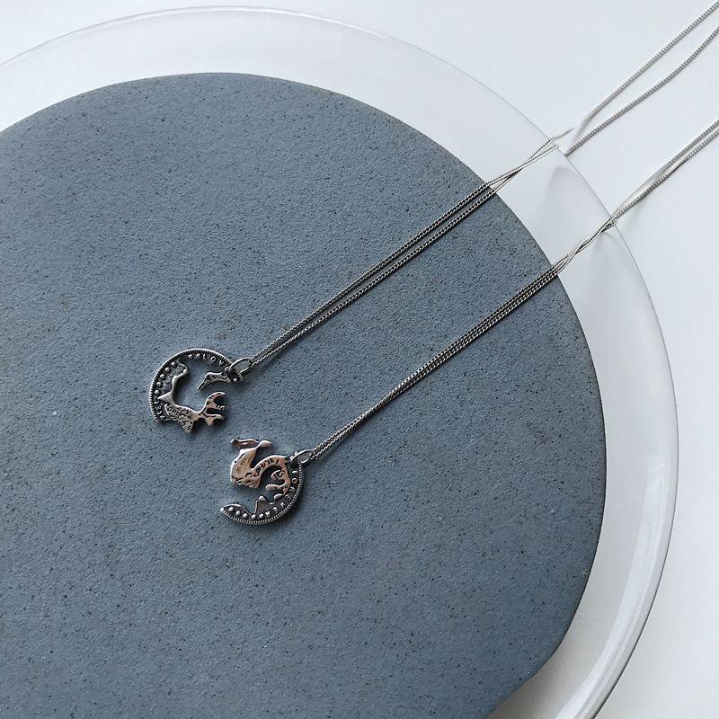 vintage irregular forever love 925 sterling silver promise necklace