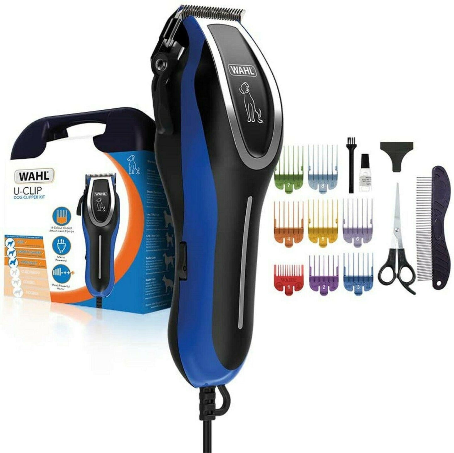 Wahl Trimmer On Shape Of U - Trimmer with Cable And Combs Codificados By