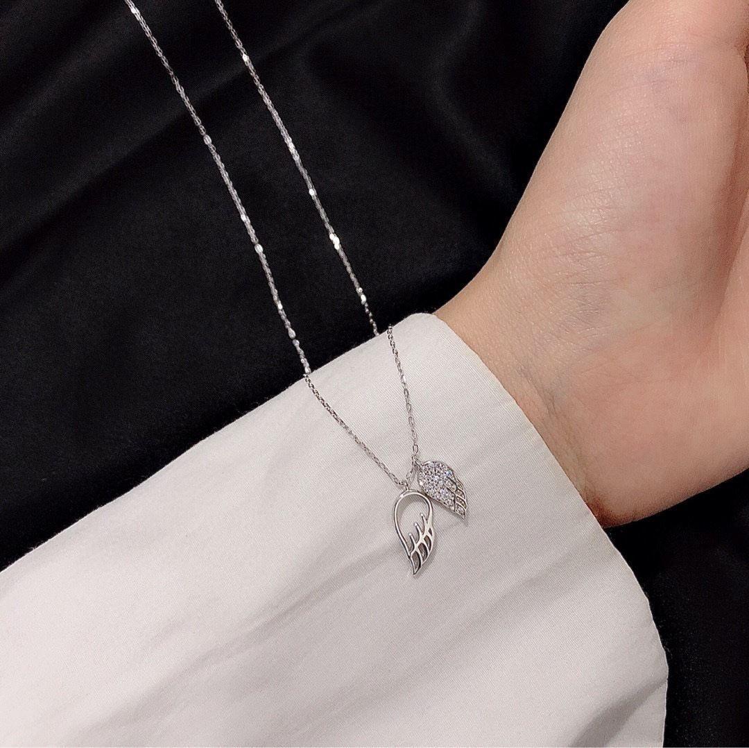 wedding cz angel wings 925 sterling silver necklace