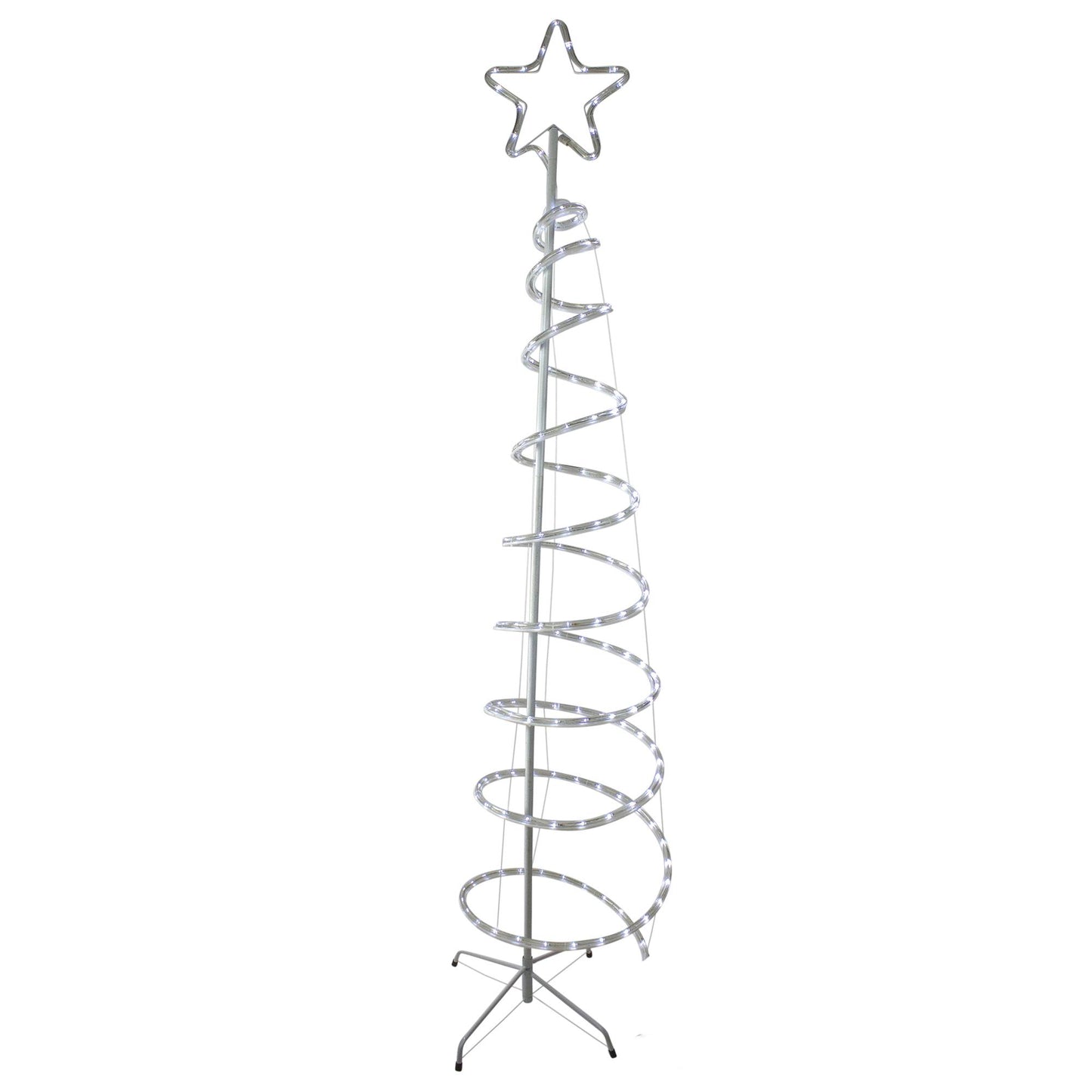 7? LED White Spiral Rope Light Tree with Star Tree Topper