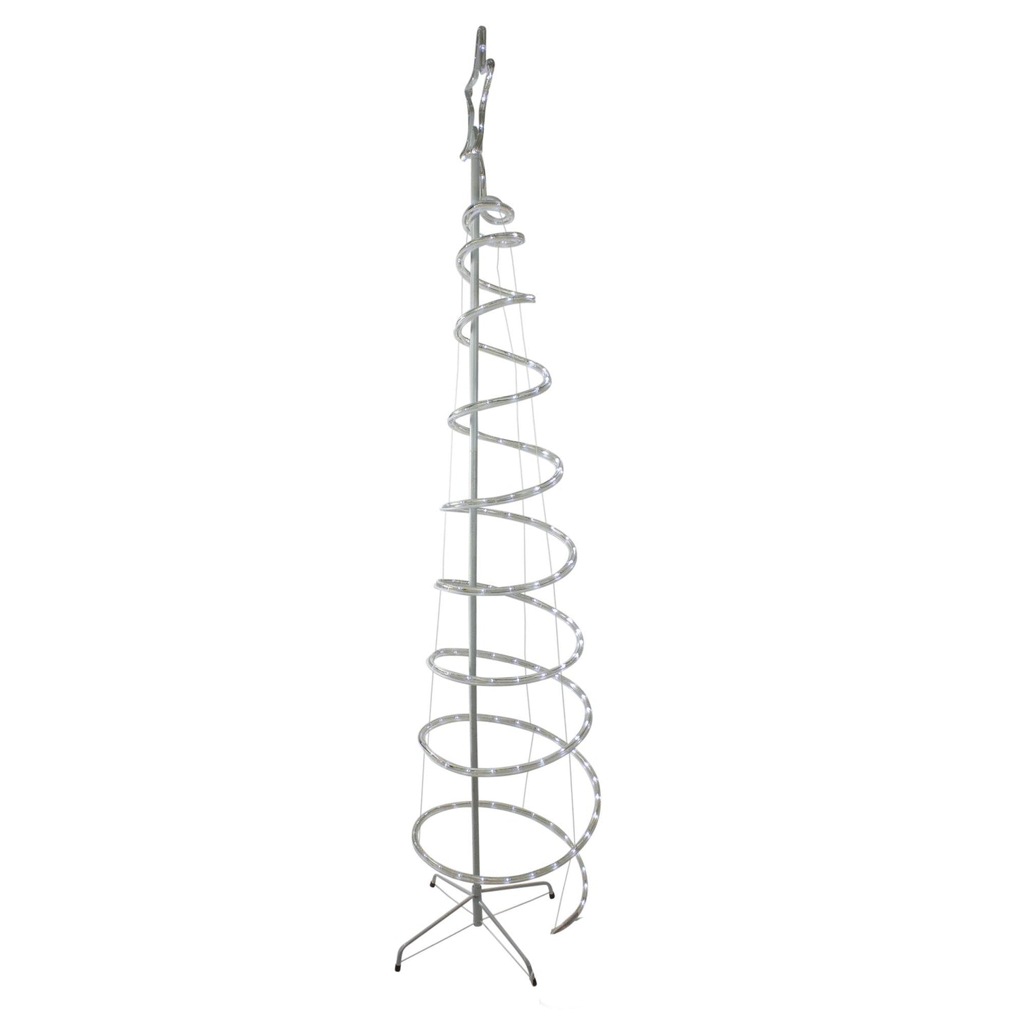 7? LED White Spiral Rope Light Tree with Star Tree Topper
