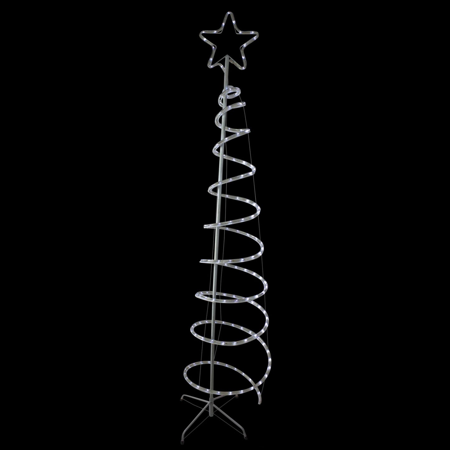 7? LED White Spiral Rope Light Tree with Star Tree Topper