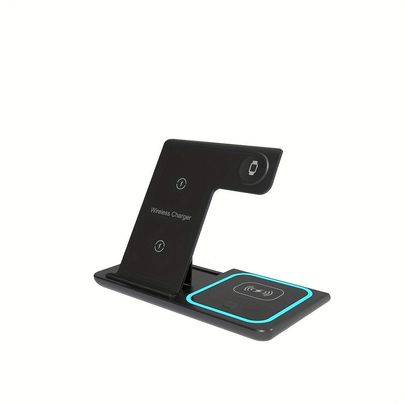 3 In 1 Fast Charging Station, Folding Wireless Charger Stand For 14,13,12,11/Pro/Max/Mini/Plus, X, XR, XS/Max, SE, 8/Plus, For IWatch 1-8, For Airpods 3/2/Pro
