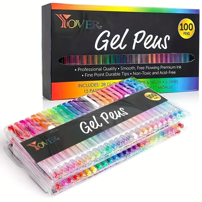 8/24/36/48/60/100pcsGelmushta Gel Pens Unique Colors (No Duplicates) Set For Adult Coloring Books Drawing With Case