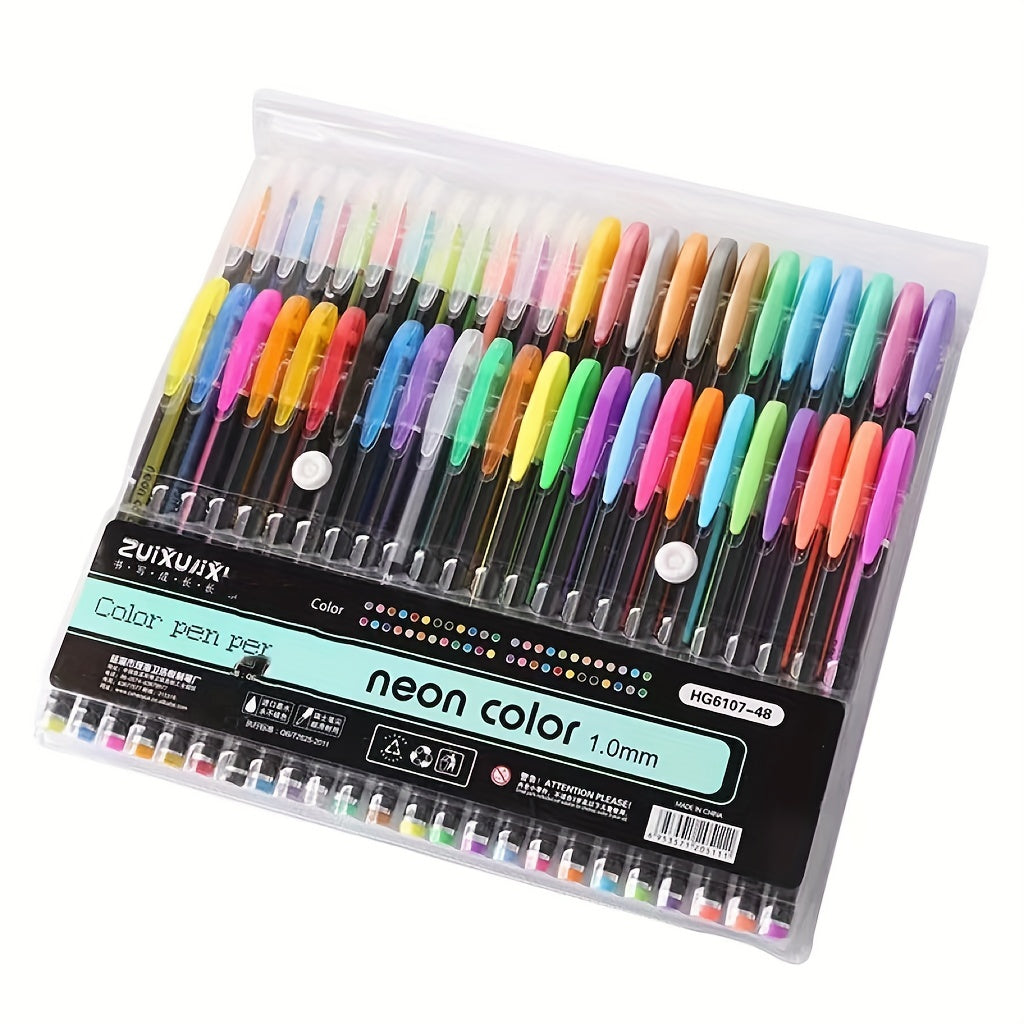 8/24/36/48/60/100pcsGelmushta Gel Pens Unique Colors (No Duplicates) Set For Adult Coloring Books Drawing With Case