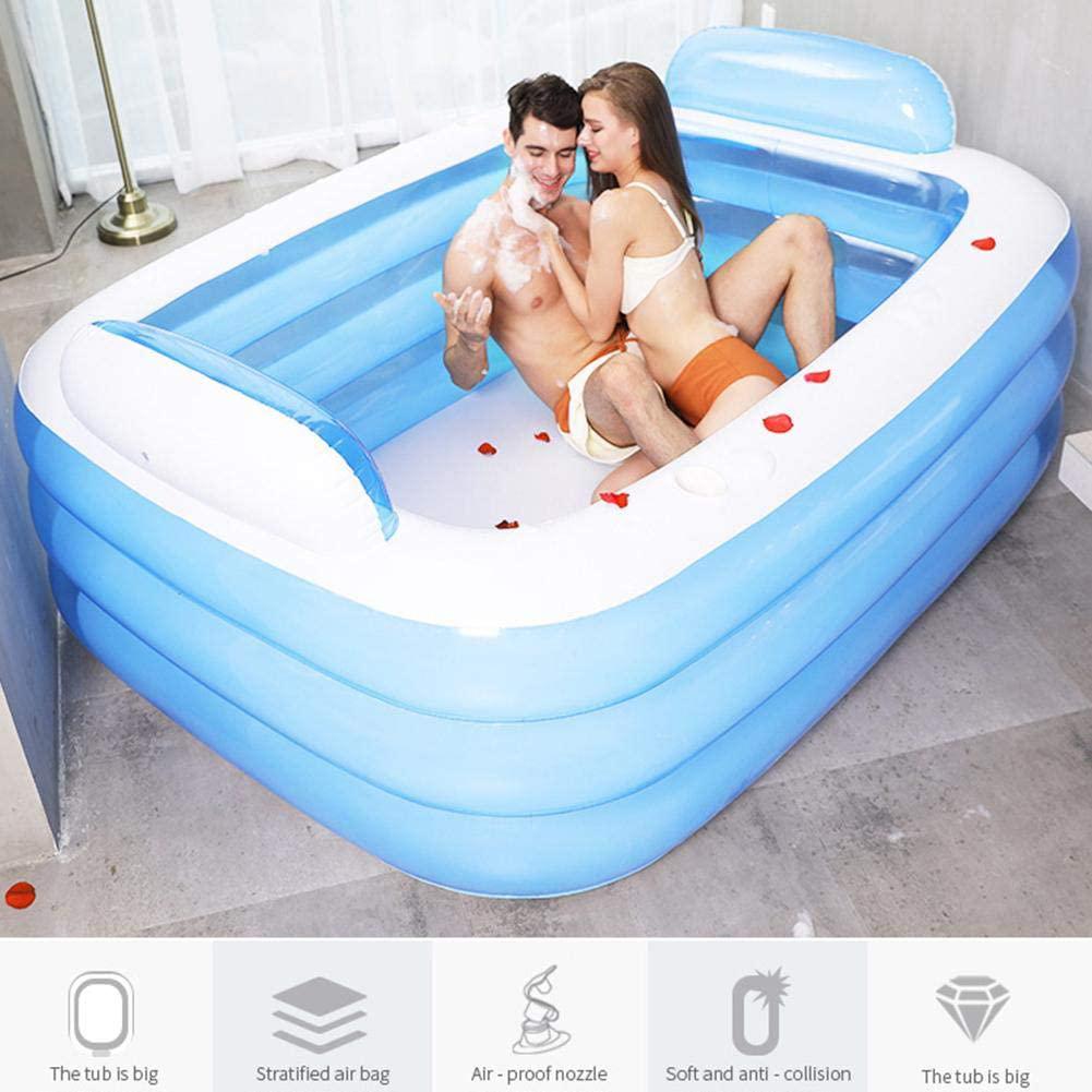 ZABB Family Inflatable Swimming Pool - Thickened Inflatable Pool, 3-Ring Inflatable Pool, Portable Pool for Baby, Kiddie, Kids, Adult, Outdoor, Garden, Backyard, Summer Water Party