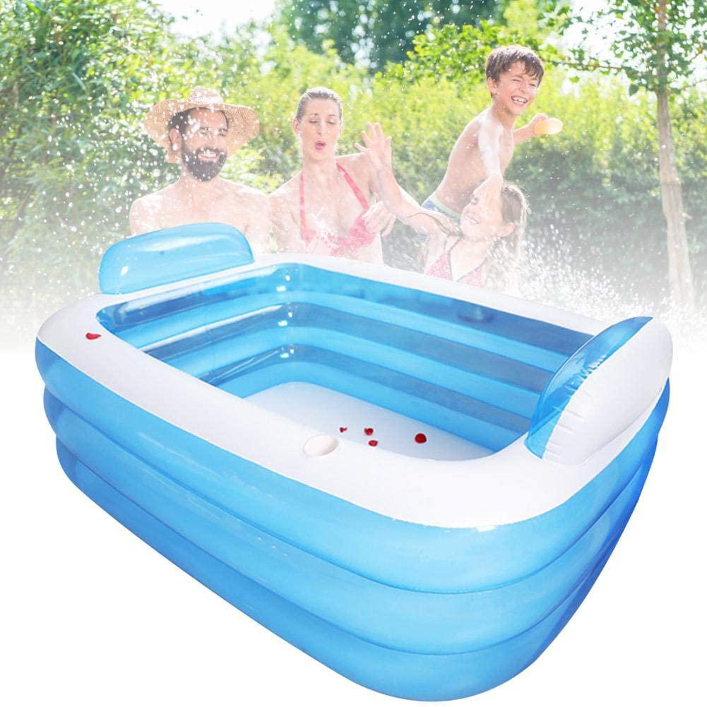 ZABB Family Inflatable Swimming Pool - Thickened Inflatable Pool, 3-Ring Inflatable Pool, Portable Pool for Baby, Kiddie, Kids, Adult, Outdoor, Garden, Backyard, Summer Water Party