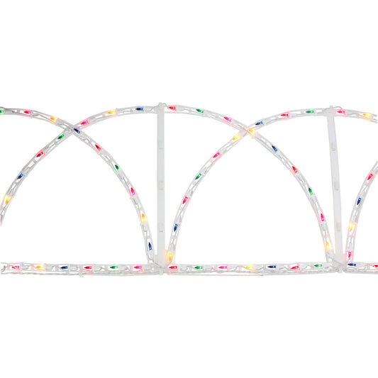 7.5' Lighted White Christmas Pathway Fence - Multi-Color Lights