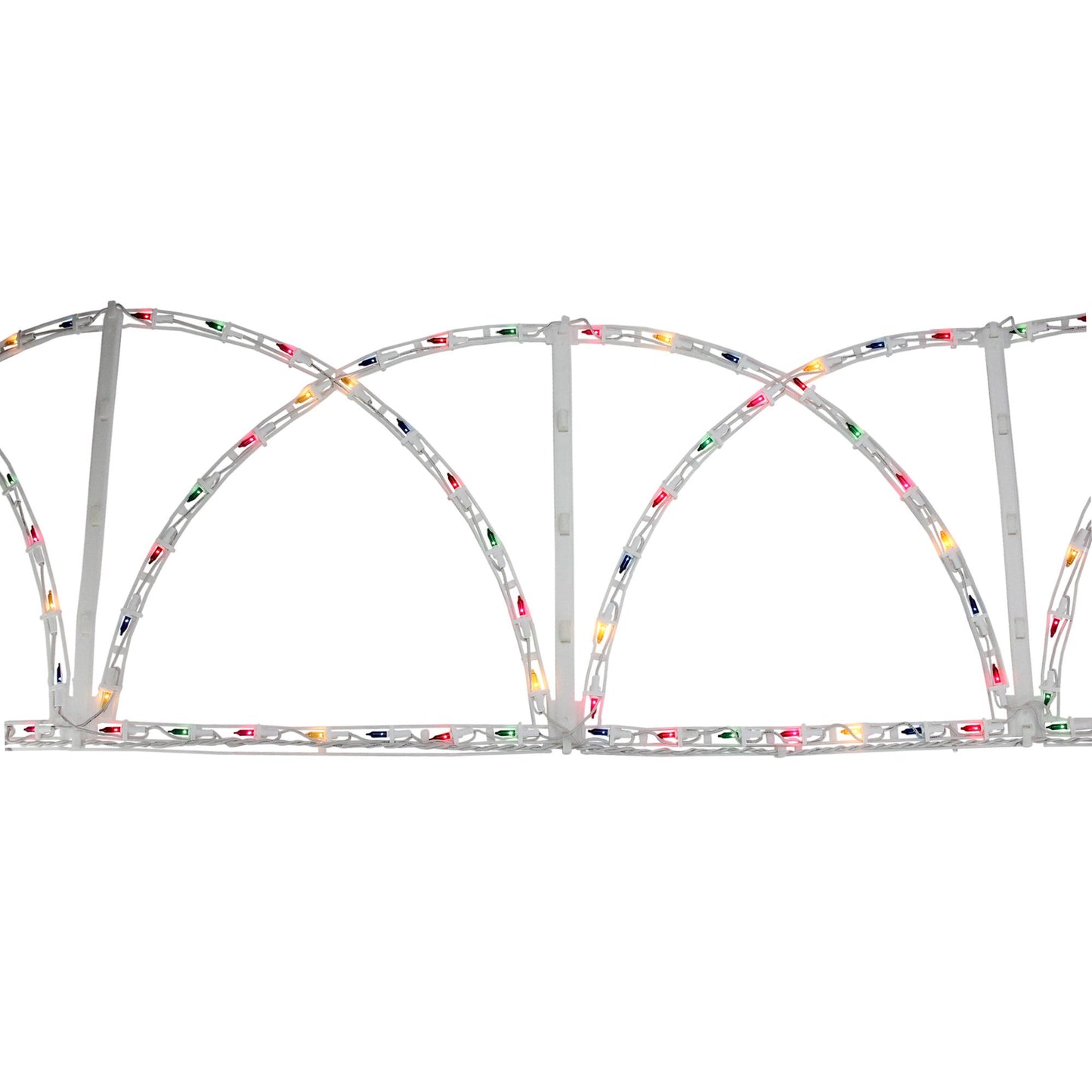 7.5' Lighted White Christmas Pathway Fence - Multi-Color Lights