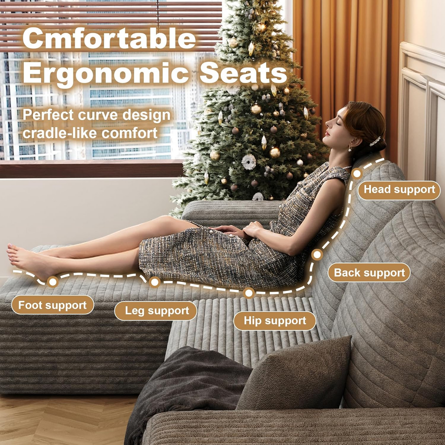 💥Last Day $39.99! 🔥Minimalist Sofa –2 Piece Cloud-Like Sectional Sofa✨