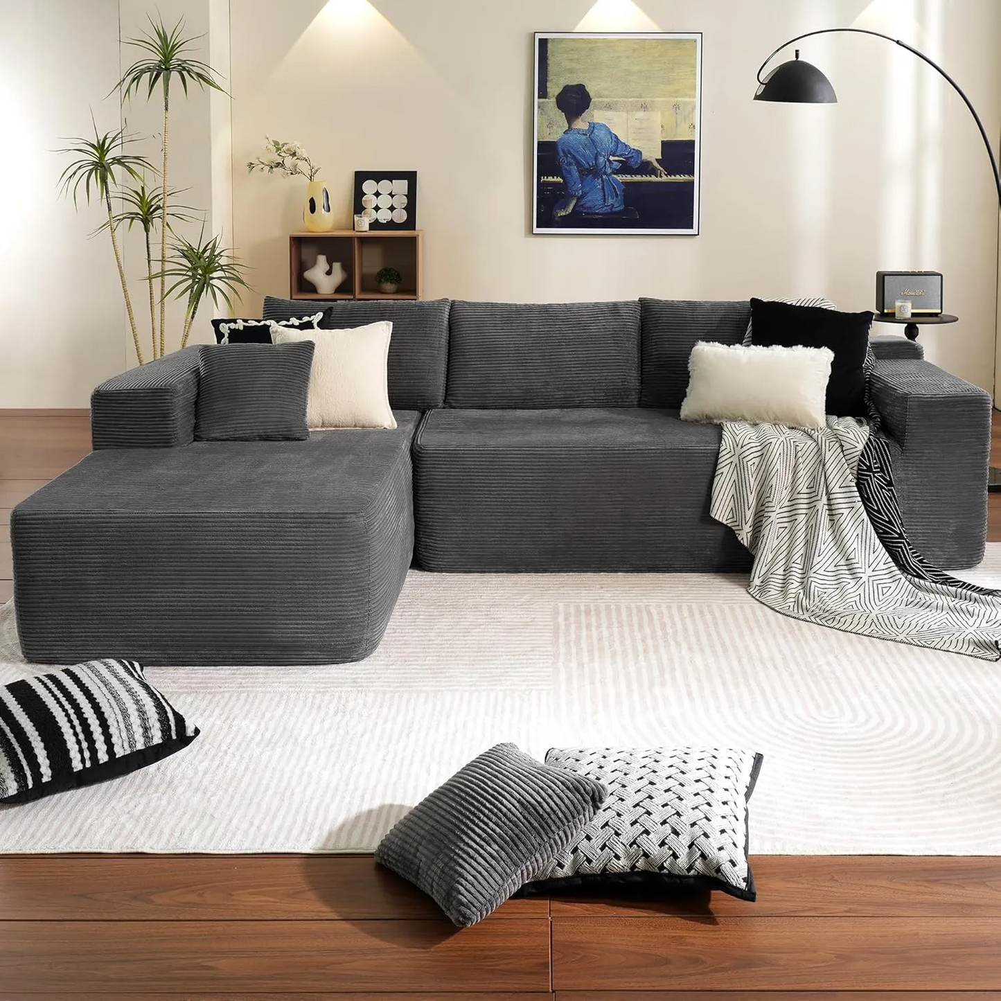 💥Last Day $39.99! 🔥Minimalist Sofa –2 Piece Cloud-Like Sectional Sofa✨