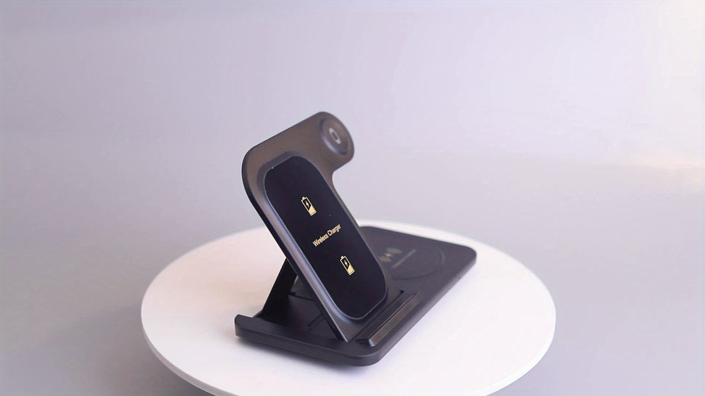Wireless Charging Station For  Multiple Devices Foldable 3 In 1 Fast Charger Station Stand Dock For IWatch Series 8, 7, 6, SE, 5, 4, 3, 2, Airpods Pro 3, 2,  14Pro, 14, 13, Pro Max, 13 ,12, 11 Pro, X ,Max ,XS, XR, 8