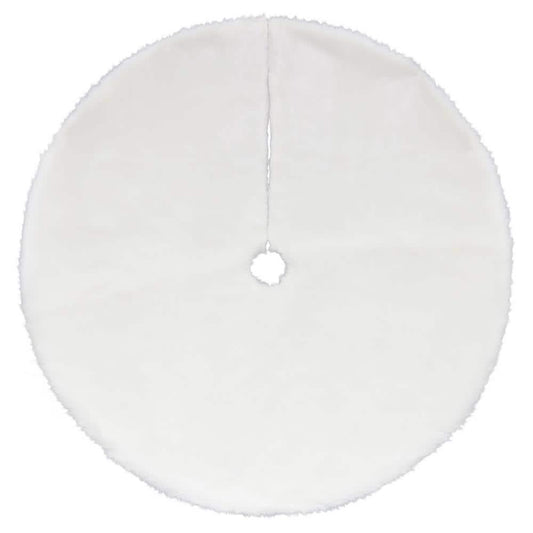 48 in. Plush White Faux Fur Christmas Tree Skirt